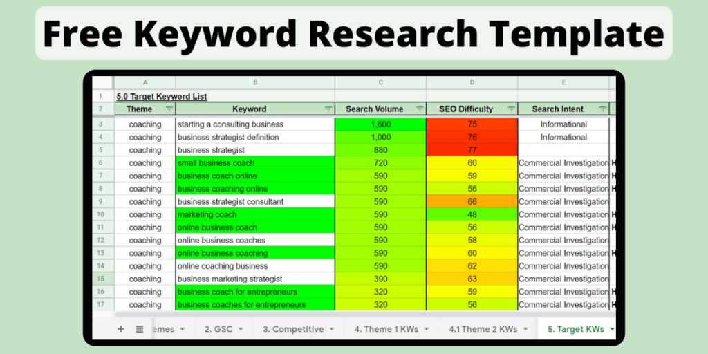 how to create research keyword