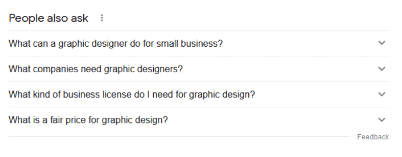 people also ask box for "graphic design services for small businesses"
